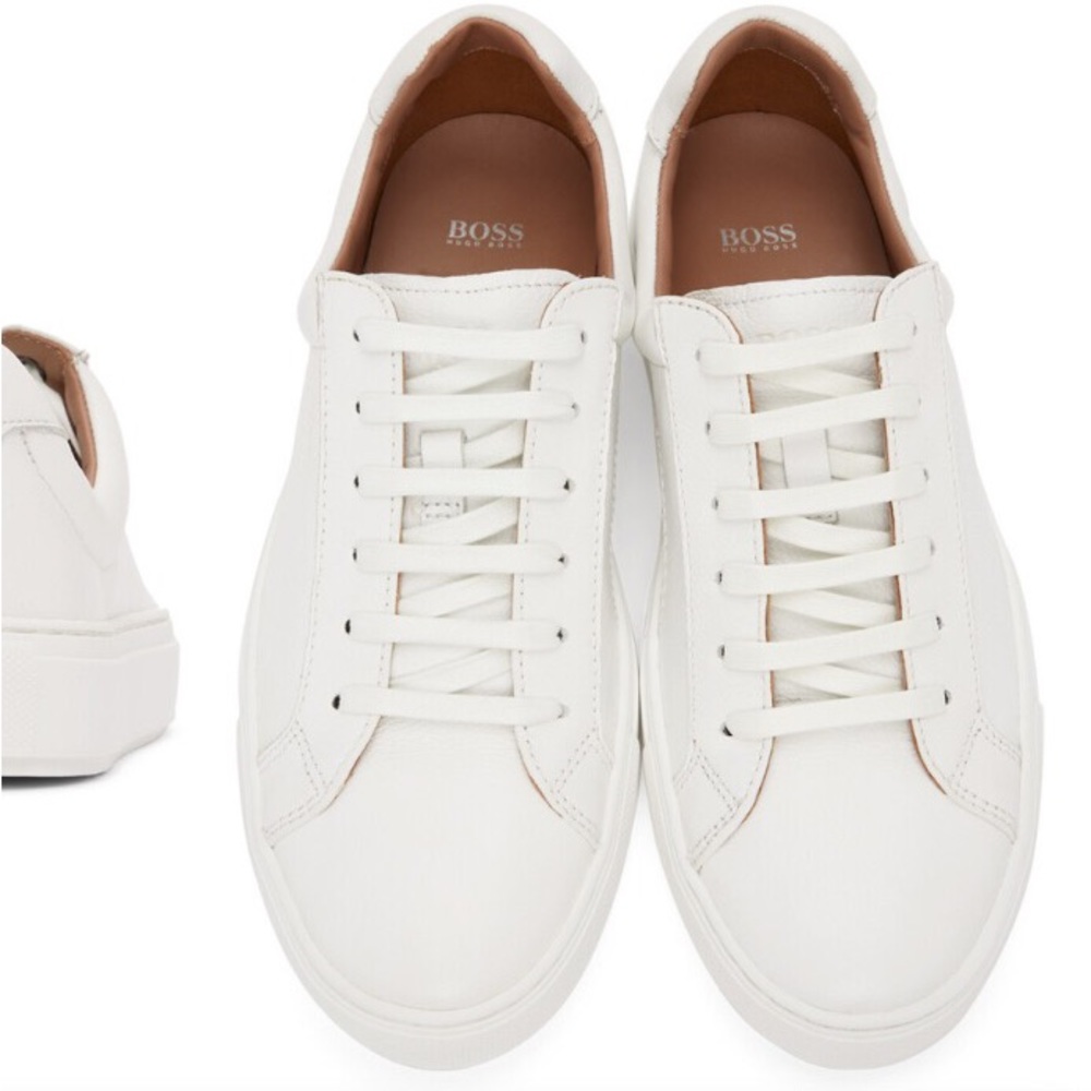 Hugo Boss White Leather Tennis Shoes/Sneakers